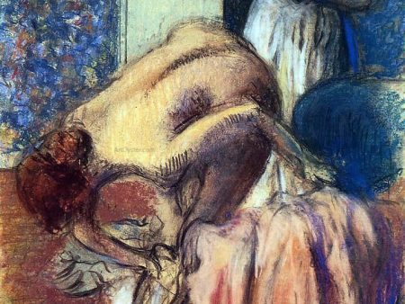 Breakfast after Bathing (also known as The Cup of Coffee) by Edgar Degas - Hand-Painted Oil Painting on Canvas For Sale