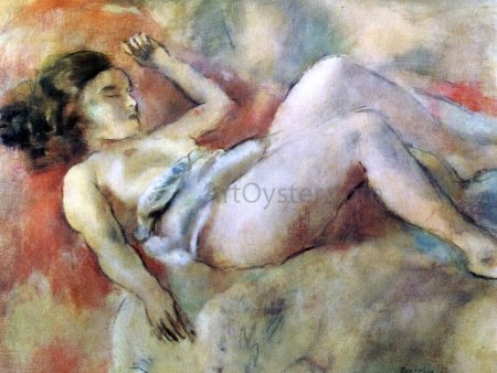 Nude Sleeping by Jules Pascin - Hand-Painted Oil Painting on Canvas For Sale