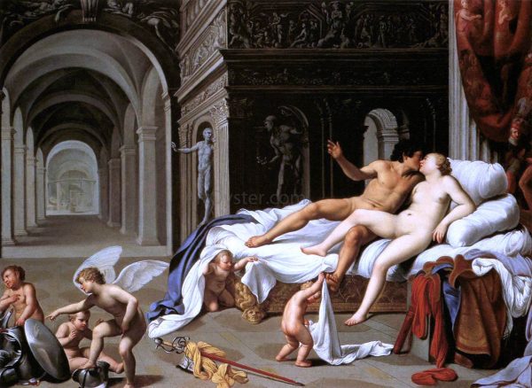 Venus and Mars by Carlo Saraceni - Hand-Painted Oil Painting on Canvas Hot on Sale