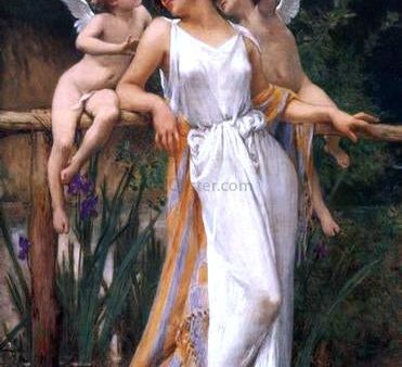 A Nymph and Cherubs by Guillaume Seignac - Hand-Painted Oil Painting on Canvas Cheap