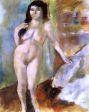 Standing Nude by Jules Pascin - Hand-Painted Oil Painting on Canvas For Sale