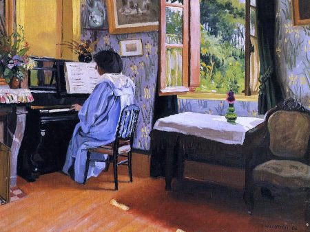 A Lady at the Piano by Felix Vallotton - Hand-Painted Oil Painting on Canvas Online