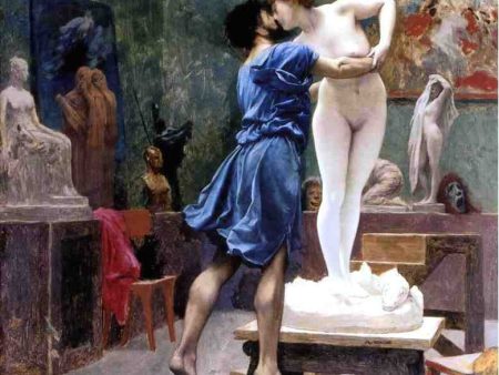 Pygmalion and Galatea (study) by Jean-Leon Gerome - Hand-Painted Oil Painting on Canvas For Sale