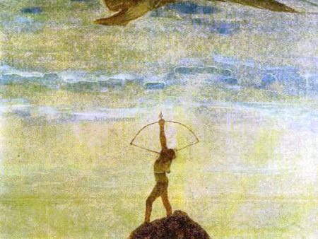 Zodiac XI - Sagittarius by Mikalojus Ciurlionis - Hand-Painted Oil Painting on Canvas Discount