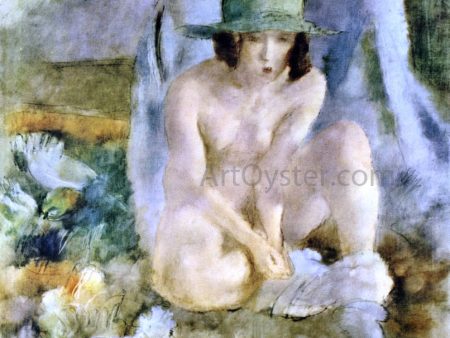 Nude with a Green Hat by Jules Pascin - Hand-Painted Oil Painting on Canvas Online Hot Sale