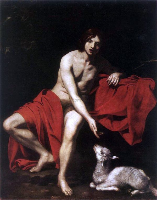 St John the Baptist by Nicolas Regnier - Hand-Painted Oil Painting on Canvas Hot on Sale