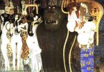 The Beethoven Frieze the Hostile Powers Left Part Detail  by Gustav Klimt - Hand-Painted Oil Painting on Canvas Supply