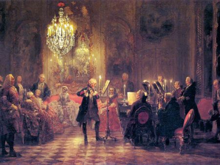 A Flute Concert of Frederick the Great at Sanssouci by Adolph Von Menzel - Hand-Painted Oil Painting on Canvas Online