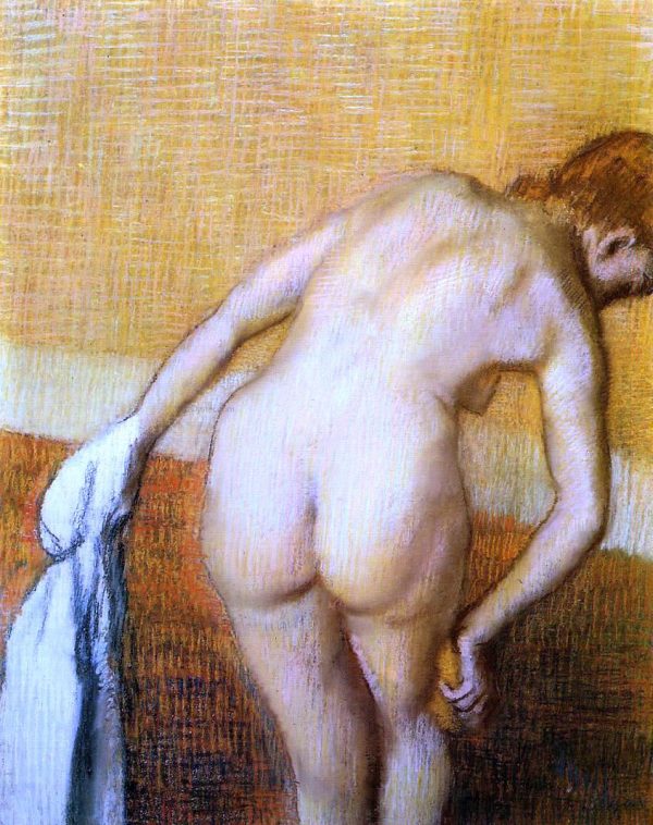 Woman Having a Bath by Edgar Degas - Hand-Painted Oil Painting on Canvas For Sale