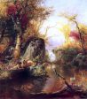 Indian Idyll by Jerome B. Thompson - Hand-Painted Oil Painting on Canvas Hot on Sale