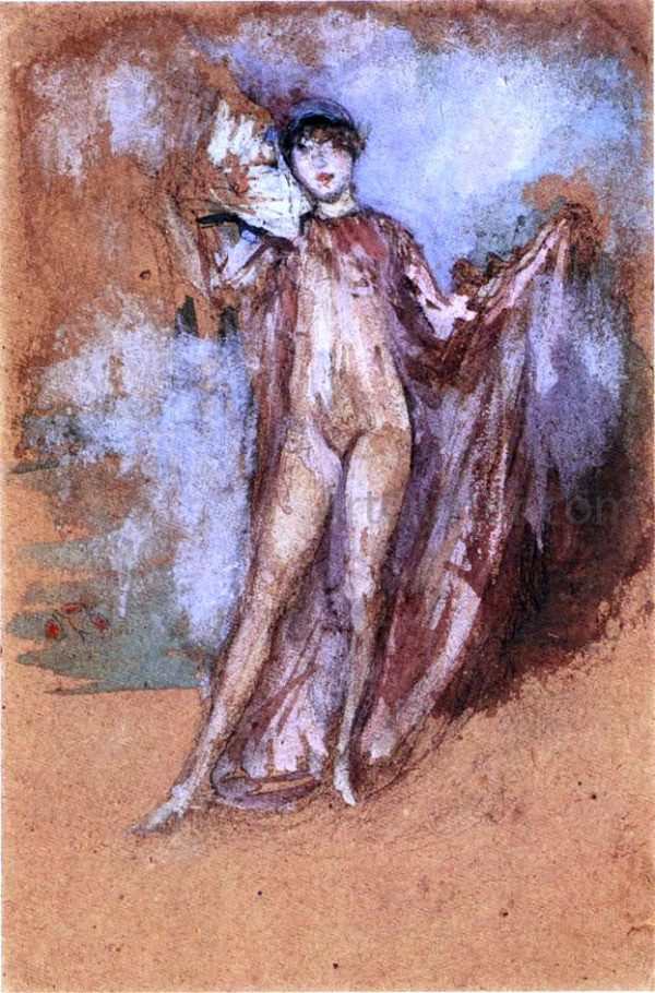 Grey and Pink, a Draped Model with Fan by James McNeill Whistler - Hand-Painted Oil Painting on Canvas Cheap