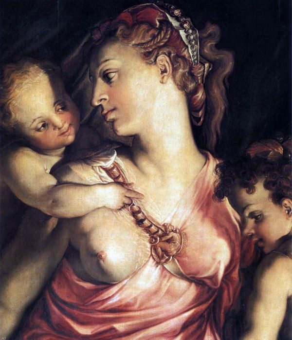 Charity (detail) by Cecchino Del Salviati - Hand-Painted Oil Painting on Canvas Online