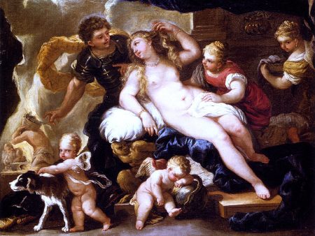 Venus And Mars by Luca Giordano - Hand-Painted Oil Painting on Canvas Sale