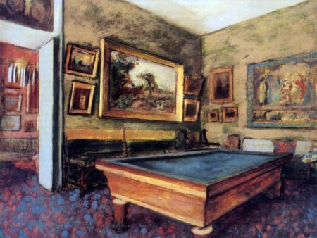 A Billiard Room at Menil-Hubert by Edgar Degas - Hand-Painted Oil Painting on Canvas Fashion