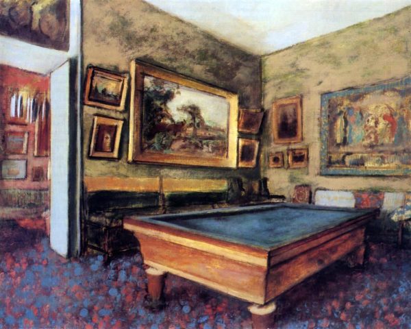 A Billiard Room at Menil-Hubert by Edgar Degas - Hand-Painted Oil Painting on Canvas Fashion