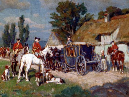 A Hunting Party Ready For The Off by Wilhelm Velten - Hand-Painted Oil Painting on Canvas Online Sale