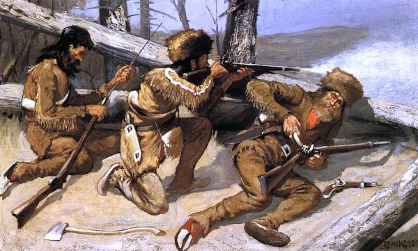 A Brush with the Redskins by Frederic Remington - Hand-Painted Oil Painting on Canvas Fashion