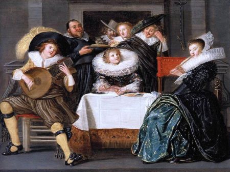 A Merry Company Making Music by Dirck Hals - Hand-Painted Oil Painting on Canvas Online