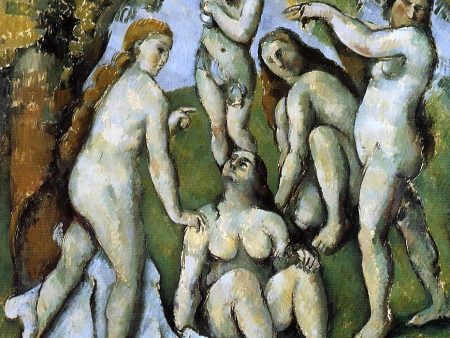 Five Bathers by Paul Cezanne - Hand-Painted Oil Painting on Canvas Online now