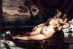 Venus and Cupid by Titian - Hand-Painted Oil Painting on Canvas For Sale