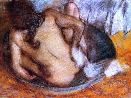 Nude in a Tub by Edgar Degas - Hand-Painted Oil Painting on Canvas For Cheap