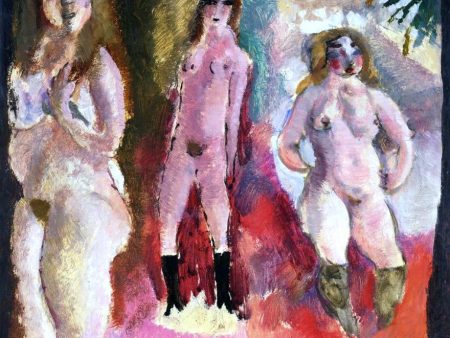 Three Nudes by Jules Pascin - Hand-Painted Oil Painting on Canvas For Discount