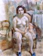 Seated Nude with Blue Slippers by Jules Pascin - Hand-Painted Oil Painting on Canvas Online Hot Sale