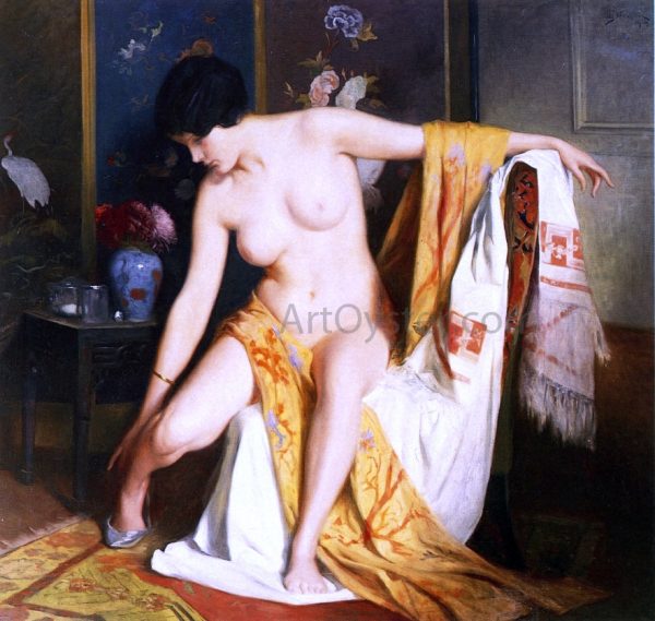 Nude in an Interior by Julius LeBlanc Stewart - Hand-Painted Oil Painting on Canvas Online Sale