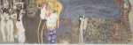 The Beethoven Frieze the Hostile Powers Far Wall by Gustav Klimt - Hand-Painted Oil Painting on Canvas Fashion