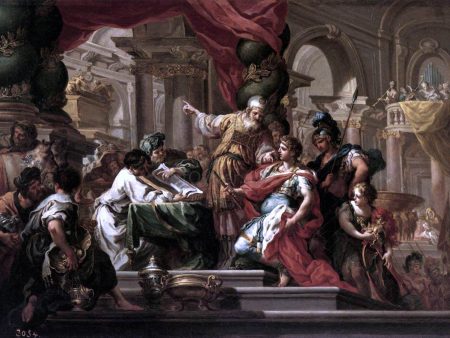 Alexander the Great in the Temple of Jerusalem by Sebastiano Conca - Hand-Painted Oil Painting on Canvas Cheap