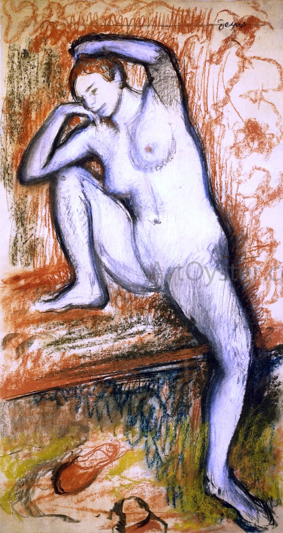 Nude Study of a Dancer by Edgar Degas - Hand-Painted Oil Painting on Canvas Sale