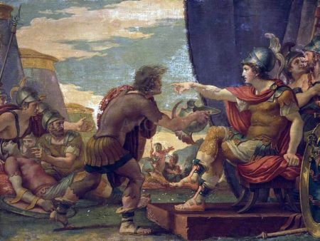 Alexander the Great Refuses to Take Water by Giuseppe Cades - Hand-Painted Oil Painting on Canvas For Sale