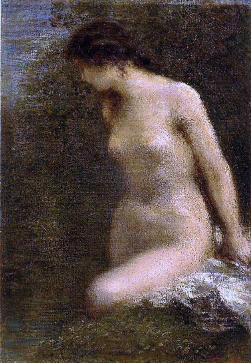 Small Brunette Bather by Henri Fantin-Latour - Hand-Painted Oil Painting on Canvas For Sale